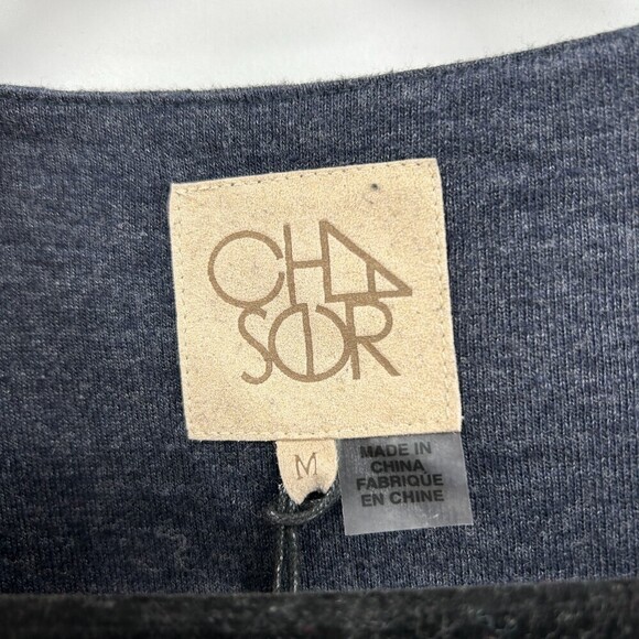 NWT CHASER Heather Navy Blue V-Neck Bell Sleeve High Low Comfy Midi Dress Medium - Picture 5 of 7